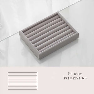 Pink Jewelry Storage Box Case Ring Earring Necklace Tray