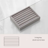 Pink Jewelry Storage Box Case Ring Earring Necklace Tray