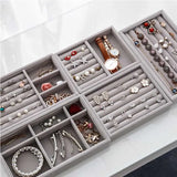 Pink Jewelry Storage Box Case Ring Earring Necklace Tray