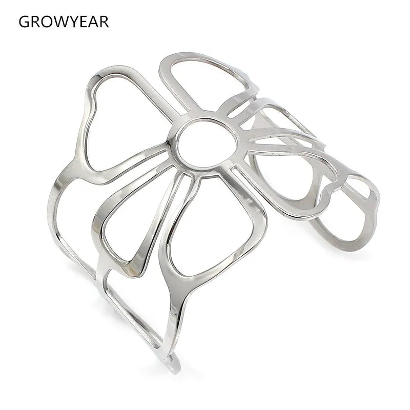 Punk Style Stainless Steel Wide Bangle