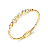 Titanium Steel Beads Bangle Zircon Magnetic Buckle Stainless Steel Bangle