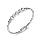 Titanium Steel Beads Bangle Zircon Magnetic Buckle Stainless Steel Bangle