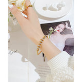 Titanium Steel Beads Bangle Zircon Magnetic Buckle Stainless Steel Bangle
