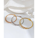 Titanium Steel Beads Bangle Zircon Magnetic Buckle Stainless Steel Bangle