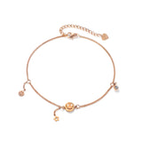 Smiley Face Stainless Steel Anklet for Summer
