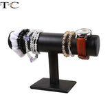 T-Shaped Jewelry Display Stand Velvet Bracelet Watch Necklace Storage