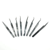 Precision Grafted Eyelashes Tweezers 304 Stainless Steel Colorful Feather Clip