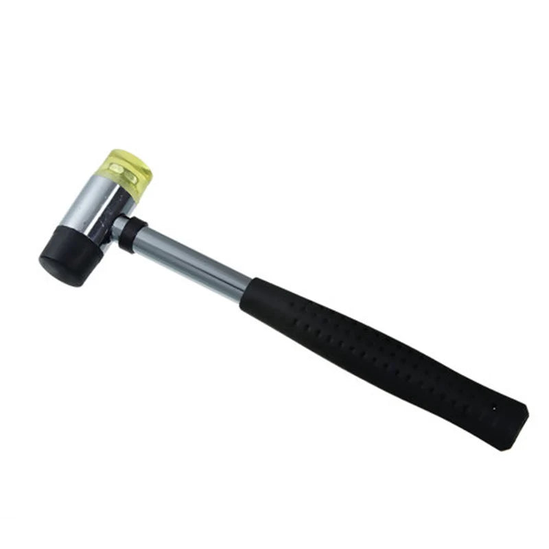 Rubber Hammers Double-Faced Soft Mallet Silver Handle Tool Bundle