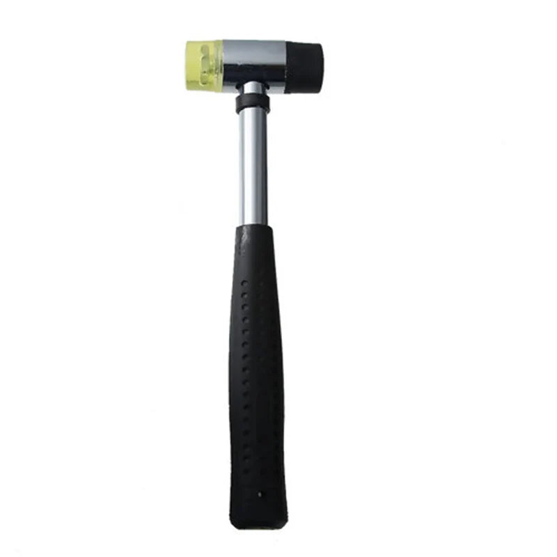 Rubber Hammers Double-Faced Soft Mallet Silver Handle Tool Bundle