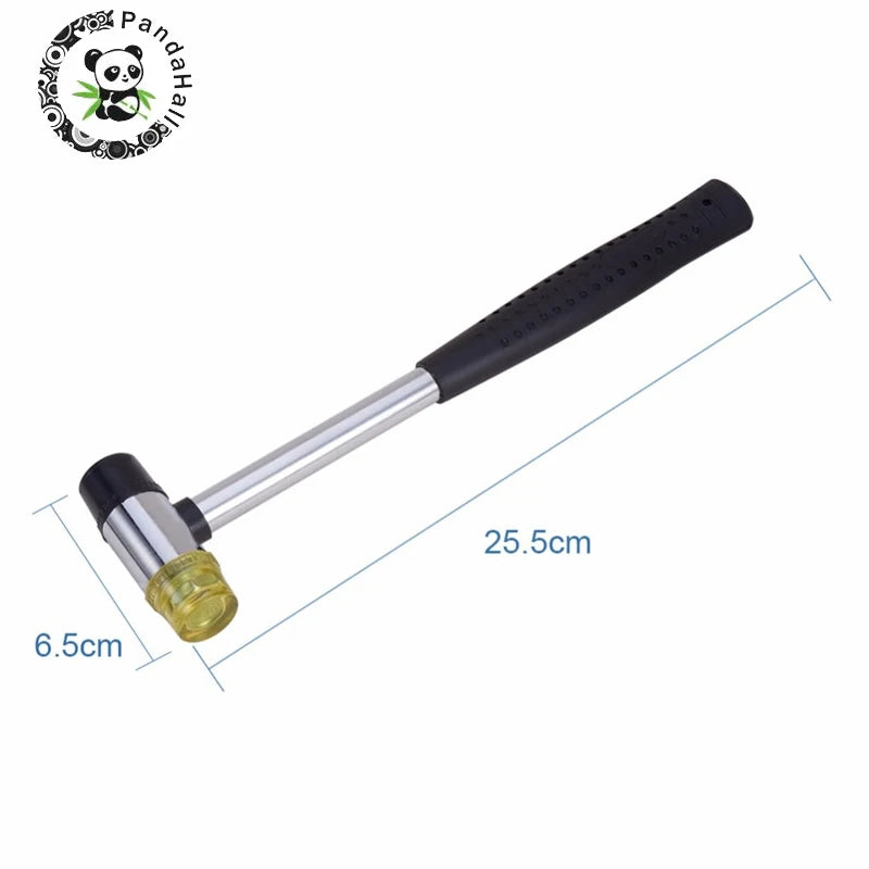 Two Way Rubber Hammer Steel Handle Jewelry Making Tool