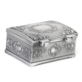 Vintage Tin Flower Jewelry Travel Case Display Makeup Accessories