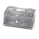 Vintage Tin Flower Jewelry Travel Case Display Makeup Accessories