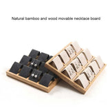 Bamboo Jewelry Tray Stand Display Box for Earrings Ornaments