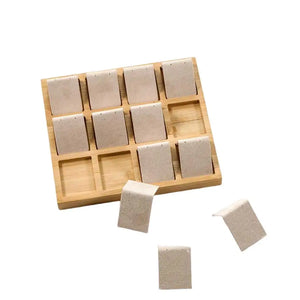 Bamboo Jewelry Tray Stand Display Box for Earrings Ornaments