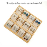 Bamboo Jewelry Tray Stand Display Box for Earrings Ornaments