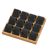 Bamboo Jewelry Tray Stand Display Box for Earrings Ornaments