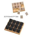 Bamboo Jewelry Tray Stand Display Box for Earrings Ornaments