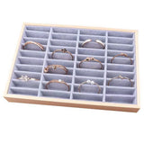 Velvet Jewelry Box 40 Grid Display Holder Storage Organizer