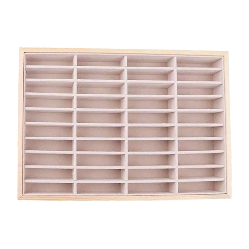Velvet Jewelry Box 40 Grid Display Holder Storage Organizer