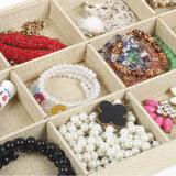 Linen Jewelry Display Tray Organizer Stand