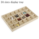 Linen Jewelry Display Tray Organizer Stand