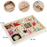 Linen Jewelry Display Tray Organizer Stand