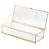 Glass Jewelry Trinket Box with Cover Holder