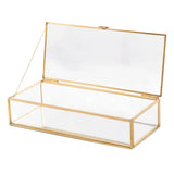 Glass Jewelry Trinket Box with Cover Holder