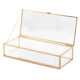 Glass Jewelry Trinket Box with Cover Holder