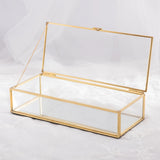 Glass Jewelry Trinket Box with Cover Holder