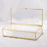 Glass Jewelry Trinket Box with Cover Holder