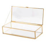 Glass Jewelry Trinket Box with Cover Holder