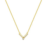 S925 Sterling Silver V Necklace for Women - Pendant Collar Jewelry