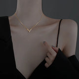 S925 Sterling Silver V Necklace for Women - Pendant Collar Jewelry