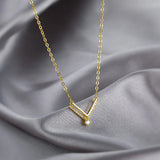 S925 Sterling Silver V Necklace for Women - Pendant Collar Jewelry