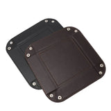Jewelry Valet Tray PU Leather Catchall Tray Coin Box Storage for Men