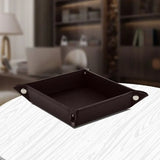Men's PU Leather Jewelry Valet Tray Key Wallet Coin Storage