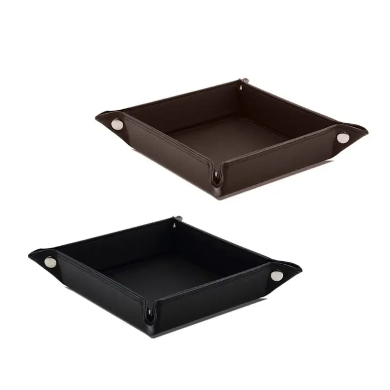 Men's PU Leather Jewelry Valet Tray Key Wallet Coin Storage