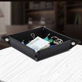Men's PU Leather Jewelry Valet Tray Key Wallet Coin Storage