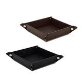 Men's PU Leather Jewelry Valet Tray Key Wallet Coin Storage