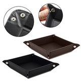 Men's PU Leather Jewelry Valet Tray Key Wallet Coin Storage
