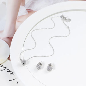 Polar Bear Water Drop Bracelet Earrings Set