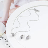 Polar Bear Water Drop Bracelet Earrings Set