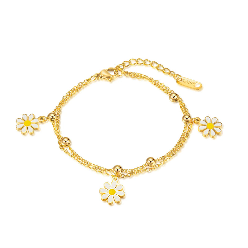 Daisy Stainless Steel Bracelet for Girlfriends