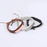 High LOGO Engrave Braided Leather Bracelet