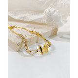 High-Grade Zircon Stainless Steel Butterfly Bracelet