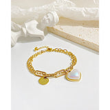 Personalized Stainless Steel Double-Layer Peach Heart Bracelet