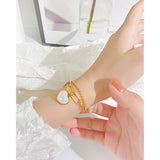 Personalized Stainless Steel Double-Layer Peach Heart Bracelet