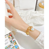 Personalized Stainless Steel Double-Layer Peach Heart Bracelet