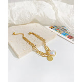 Personalized Stainless Steel Double-Layer Peach Heart Bracelet